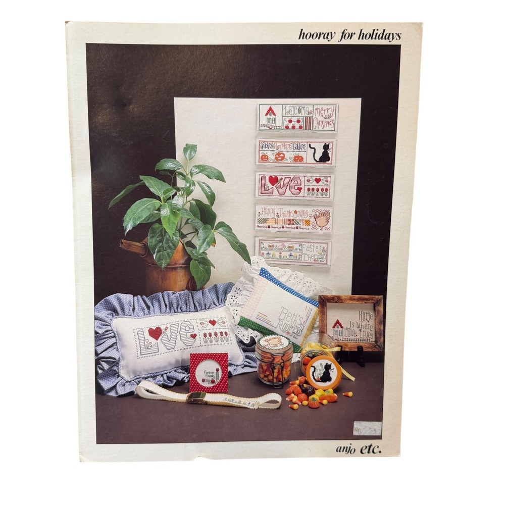 Anjo Etc. Hooray for Holidays Cross Stitch‎ Seasonal Patterns Leaflet